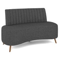 Sofá 2 Lugares Para Sala Living 135cm Pés Palito Tamar K04 Linho Cinza Escuro - Mpozenato - 1