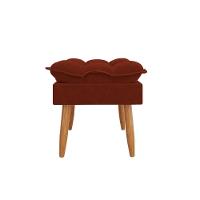 Kit 02 Poltronas + Sofá 2 Lugares Com Puff Opala Balaqui Terracota - 10