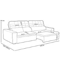 Sofá Retrátil Reclinável Para Sala 3 Lugares 210cm Haus F04 Bouclê Bege - Lyam Decor