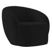 Sofá 2 Lugares Living 160cm E 1 Poltrona Giratória Garbin K04 Veludo Preto - Mpozenato