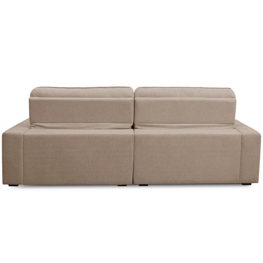 Sofá Retrátil Reclinável Para Sala 4 Lugares 290cm Haus F04 Bouclê Bege - Lyam Decor - 6