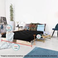 Futon Casal Tokio Sofa Cama Preto Acquablock Com Madeira Maciça - 2