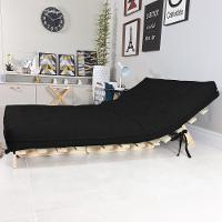 Futon Casal Tokio Sofa Cama Preto Acquablock Com Madeira Maciça - 5