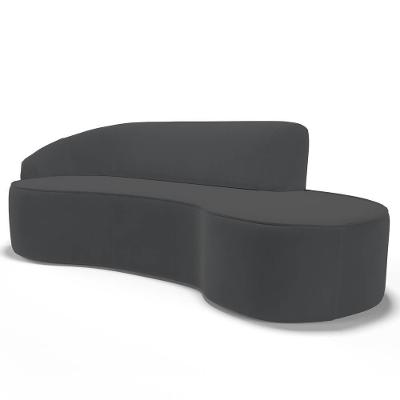 Sofá Living 2 Lugares 180cm Braço Esquerdo Mozart D06 Veludo Cinza - Mpozenato