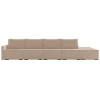 Sofá Ilha Modular Com Puff Para Sala Living 392cm Georgia K04 Veludo Bege - Mpozenato - 7