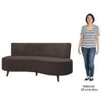 Sofá 2 Lugares Para Sala Living 135cm Pés Palito Korah K04 Veludo Marrom - Mpozenato - 5