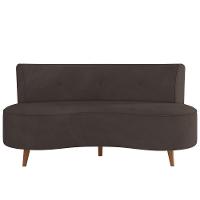 Sofá 2 Lugares Para Sala Living 135cm Pés Palito Korah K04 Veludo Marrom - Mpozenato - 8