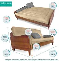 Sofá Cama Paris Ii Sarja Em Madeira Maciça Cor Natural - Caramelo - 3