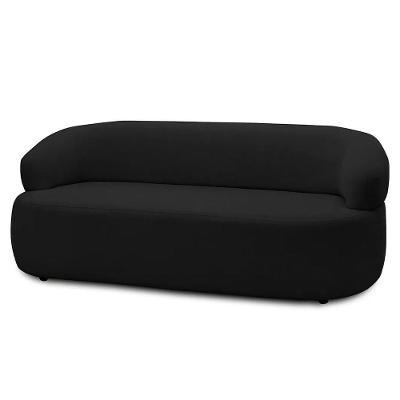 Sofá 3 Lugares Living Orgânico Sala De Estar 170cm Conka F05 Veludo Preto - Mpozenato