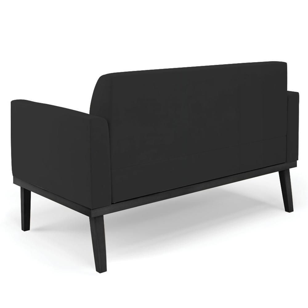 Sofá Namoradeira Base Madeira Preto Maressa Veludo Preto - Ibiza - 5