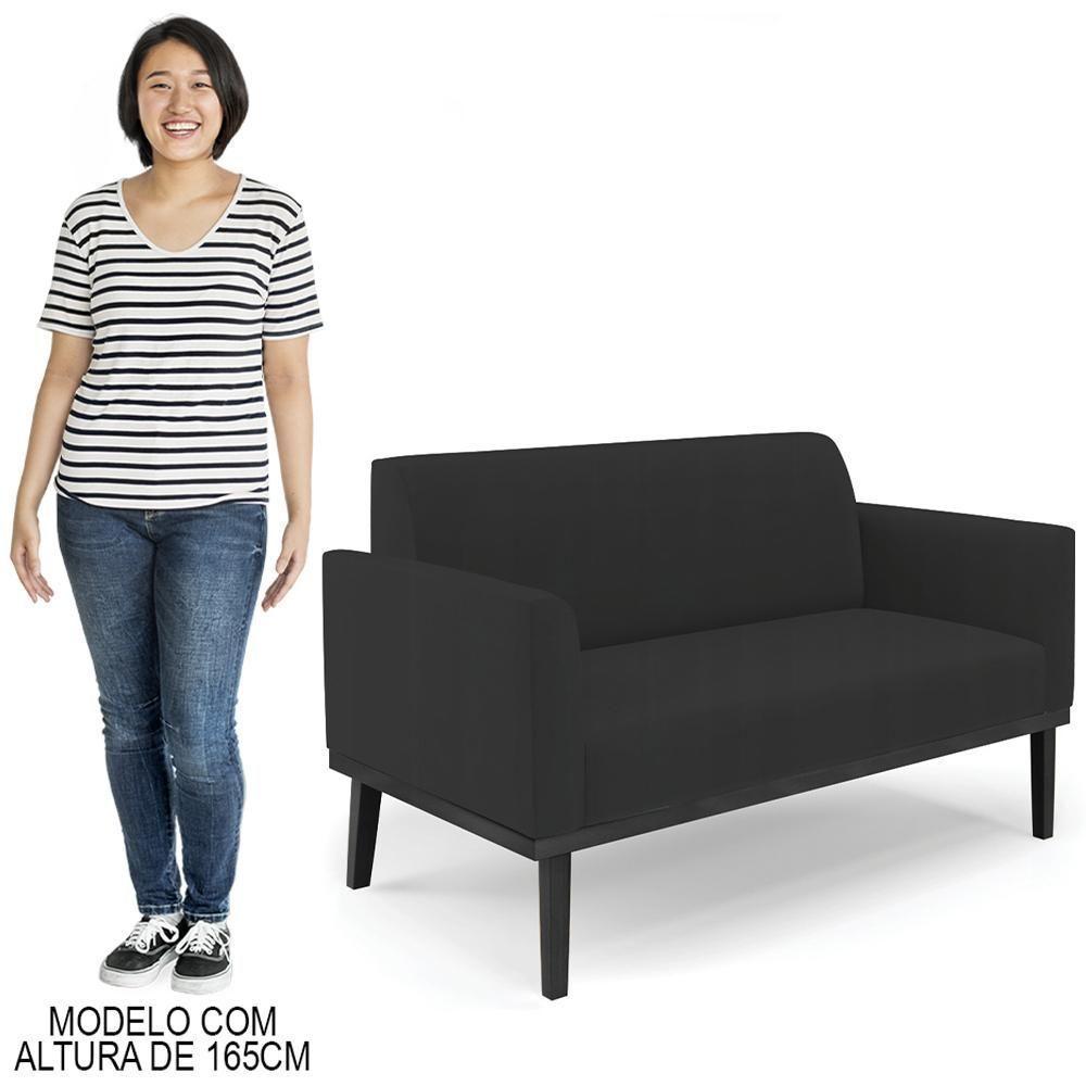 Sofá Namoradeira Base Madeira Preto Maressa Veludo Preto - Ibiza - 8