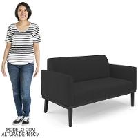 Sofá Namoradeira Base Madeira Preto Maressa Veludo Preto - Ibiza - 8