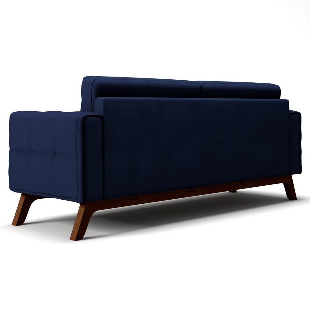 Sofá 180 Cm 3 Lugares Sandero C-287 Veludo Marinho - Domi - 4