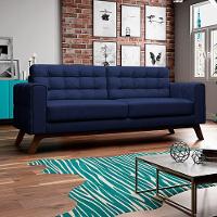 Sofá 180 Cm 3 Lugares Sandero C-287 Veludo Marinho - Domi - 2