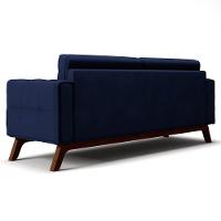 Sofá 180 Cm 3 Lugares Sandero C-287 Veludo Marinho - Domi