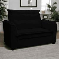 Kit 04 Sofás 2 Lugares Namoradeira Marrocos 1,40m Sala De Tv Estar Recepção Suede Preto Mabe Magazine - 3