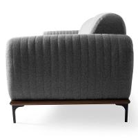 Sofá 230cm 3 Lugares Pés Preto Molino C-416 Linho Cinza - Domi - 5