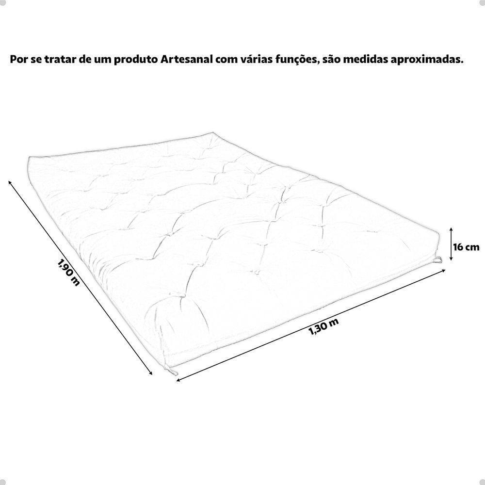 Futon Sofa Cama Casal D33 Tendencia Oriental Cinza - 3