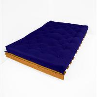 Sofá Cama Casal Futon Tokio Azul Royal Acquablock Madeira Maciça Cor Mel - 6