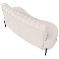 Sofá 2 Lugares 135cm Pés Aço Preto Tamar K04 Bouclê Bege - Mpozenato - 3