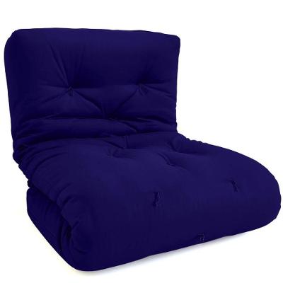 Futon Solteiro Dobrável Oriental Confort Plus Azul Royal Acquablock