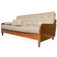 Sofá Cama Paris Ii Sarja Em Madeira Maciça Cor Natural - Bege Claro - 1