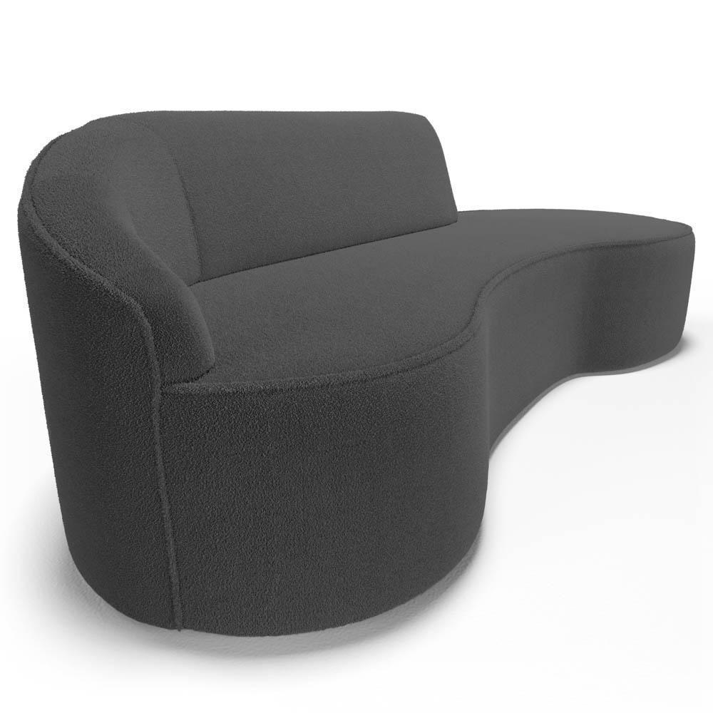 Sofá Living 4 Lugares 300cm Braço Esquerdo Mozart D06 Bouclê Chumbo - Mpozenato - 7