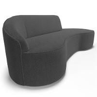 Sofá Living 4 Lugares 300cm Braço Esquerdo Mozart D06 Bouclê Chumbo - Mpozenato - 7