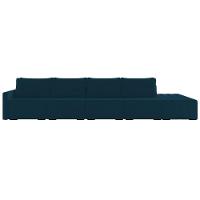 Sofá Ilha Modular Com Puff Para Sala Living 392cm Georgia K04 Veludo Azul - Mpozenato - 7