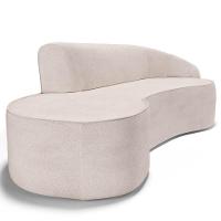 Sofá Living 4 Lugares 280cm Braço Direito Mozart D06 Linho Cru - Mpozenato