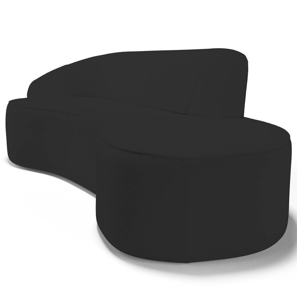 Sofá Living 3 Lugares 260cm Braço Esquerdo Mozart D06 Sintético Preto - Mpozenato - 5