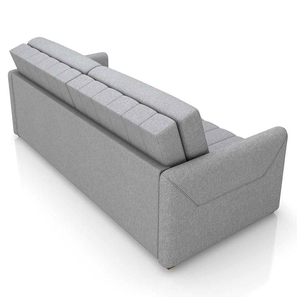 Sofá Cama Casal Retrátil 3 Lugares 220cm Atlas M22 Linho Cinza - Mpozenato - 7