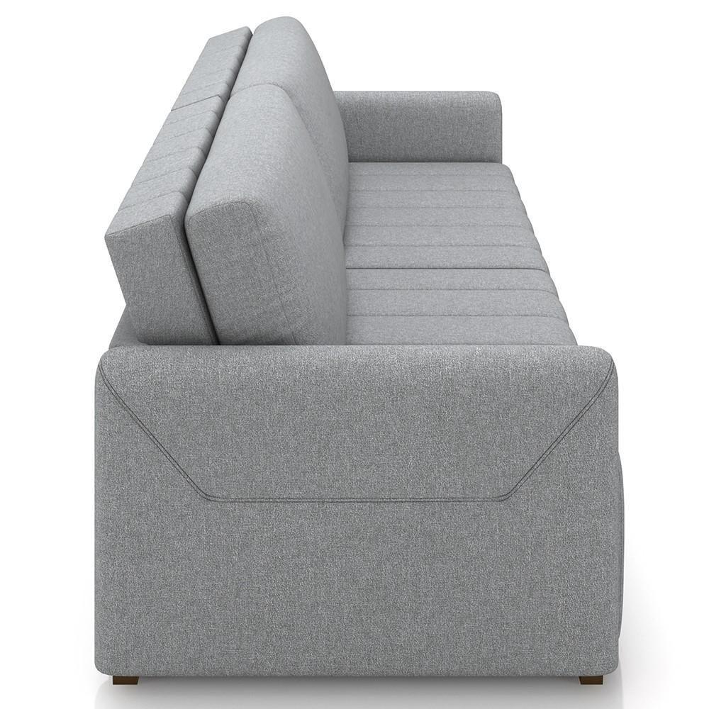 Sofá Cama Casal Retrátil 3 Lugares 220cm Atlas M22 Linho Cinza - Mpozenato - 8