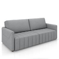 Sofá Cama Casal Retrátil 3 Lugares 220cm Atlas M22 Linho Cinza - Mpozenato - 1