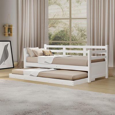 Sofá Cama Enjoy Solteiro Em Madeira Vintage - Branca - Branco