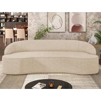 Sofá 3 Lugares Para Sala De Estar Living 210cm Theo D06 Linho Marfim - Mpozenato - 2