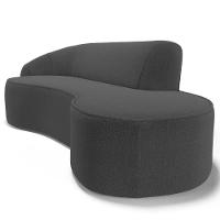 Sofá Living 2 Lugares 180cm Braço Esquerdo Mozart D06 Bouclê Chumbo - Mpozenato - 5