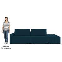 Sofá Ilha Modular Com Puff Para Sala Living 252cm Georgia K04 Veludo Azul - Mpozenato - 5