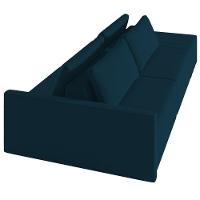 Sofá Ilha Modular Com Puff Para Sala Living 252cm Georgia K04 Veludo Azul - Mpozenato - 8