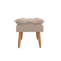 Kit 02 Poltronas + Sofá 2 Lugares Com Puff Opala Balaqui Bege - 9