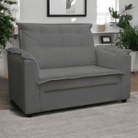 Kit 02 Sofás 2 Lugares Namoradeira Marrocos 1,40m Sala De Tv Estar Recepção Suede Cinza Mabe Magazine - 3