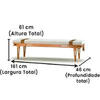 Banco Los Recamier Ozki 161 Cm Madeira Eucalipto Cedro Tecido Cinza - 6