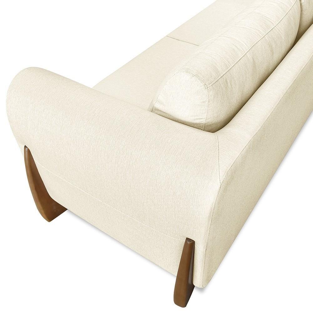 Sofá 2 Lugares Base De Madeira 180cm Izzy S06 Linho Pérola - Mpozenato - 9