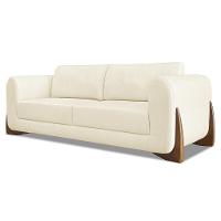 Sofá 2 Lugares Base De Madeira 180cm Izzy S06 Linho Pérola - Mpozenato - 1