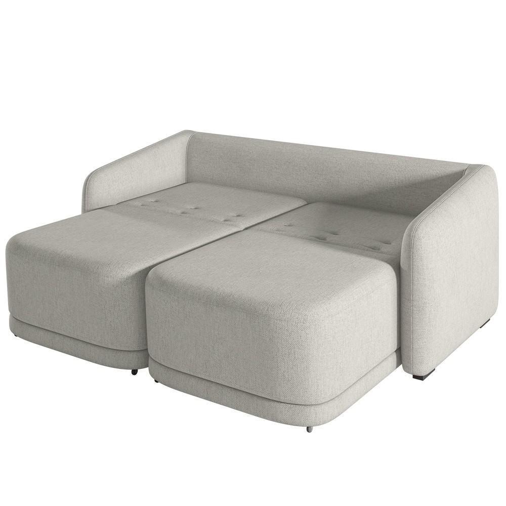 Sofá Cama Casal Para Sala 216cm Polska K04 Linho Cinza - Mpozenato - 6