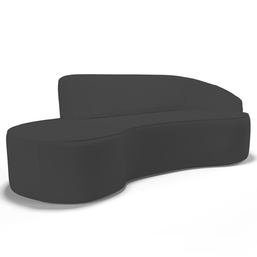 Sofá Living 3 Lugares 260cm Braço Direito Mozart D06 Sintético Cinza - Mpozenato - 1