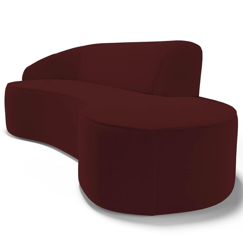 Sofá Living 4 Lugares 280cm Braço Esquerdo Mozart D06 Veludo Vermelho - Mpozenato - 3