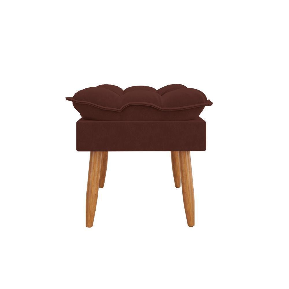 Kit 02 Poltronas + Sofá 2 Lugares Com Puff Opala Balaqui Marrom - 9