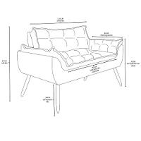 Kit 02 Poltronas + Sofá 2 Lugares Com Puff Opala Balaqui Marrom - 8