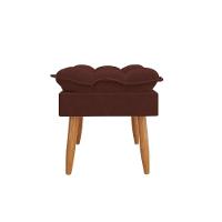 Kit 02 Poltronas + Sofá 2 Lugares Com Puff Opala Balaqui Marrom - 9